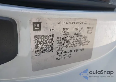 2020 Chevrolet Corvette Stingray Rwd 3Lt from USA, damaged, VIN 1G1Y82D49L5102854